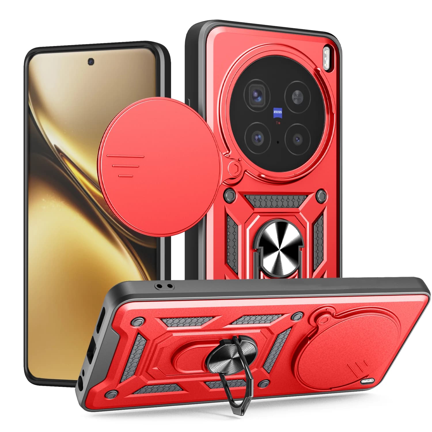 Lens Bracket Armor Phone Case For vivo X200 FE X100 X300 Pro Magnetic Ring Holder Stand Holder Silicone Soft Back Cover Cases