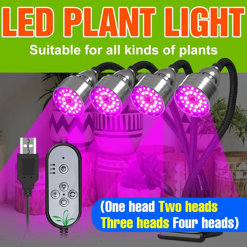 Lampada LED a Spettro Completo per Coltivazione, Luce di Riempiemento per Piante 5V Dimmerabile, Illuminazione per Coltivazione Idroponica Indoor, Fiori in Vaso e Serra