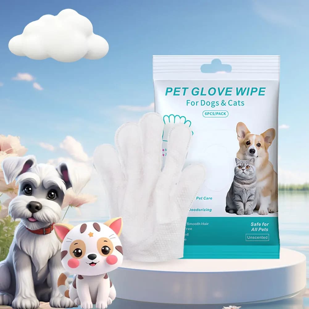 Guanti Shampoo Senza Risciacquo Per Cani Gatti Gatto Pulizia Zampa Pelliccia Butt Deodorante Toelettatura Pulisci Per Interni Esterni