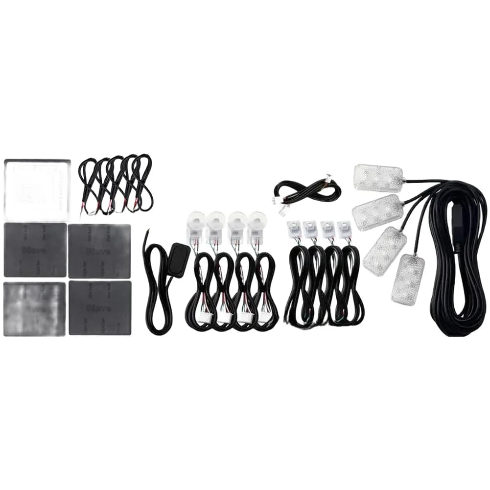 Kit Luci Ambientali LED per Auto con Set di Funzioni 21-in-1, 7 Misure di Strisce, Uscita RGB 256 Colori e Comportamento Reattivo alla Musica
