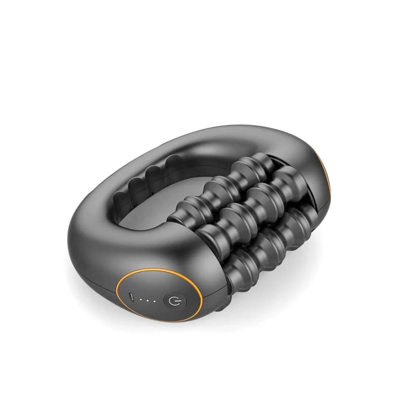 Portable percussion massager with roller gun for rechargeable massage to relieve muscle pain Electric muscle roller for deep tissues for back
