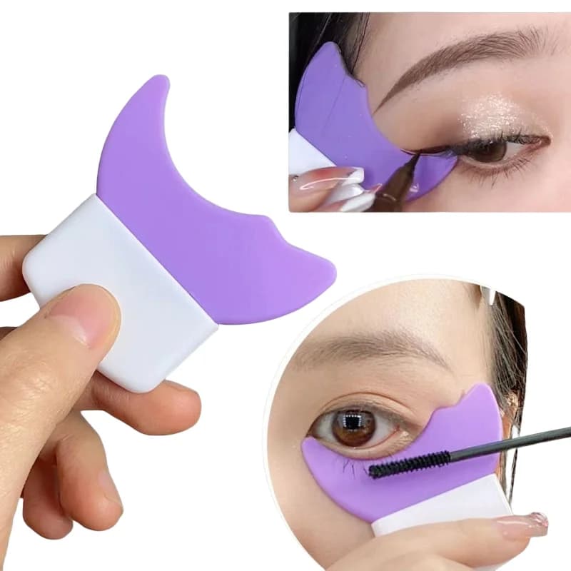 Stencil in Silicone per Eyeliner, Protezione per Mascara, Applicatore per Sopracciglia, Strumento per Modellare Eyeliner e Ciglia