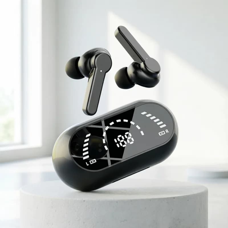 Auricolari Wireless X65 TWS Bluetooth 5.3, Cuffie per Sport e Gaming, Riduzione del Rumore, Bassi Potenti, Controllo Touch