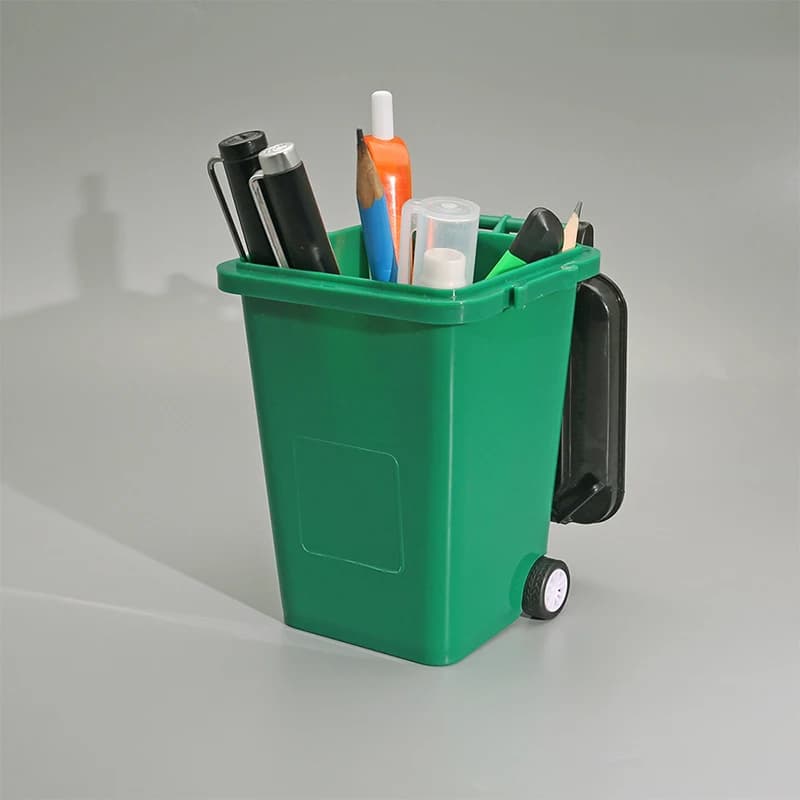 【W】Portapenne creativo a forma di cestino, scatola portaoggetti per matite, organizer multifunzionale per scrivania, ufficio e casa