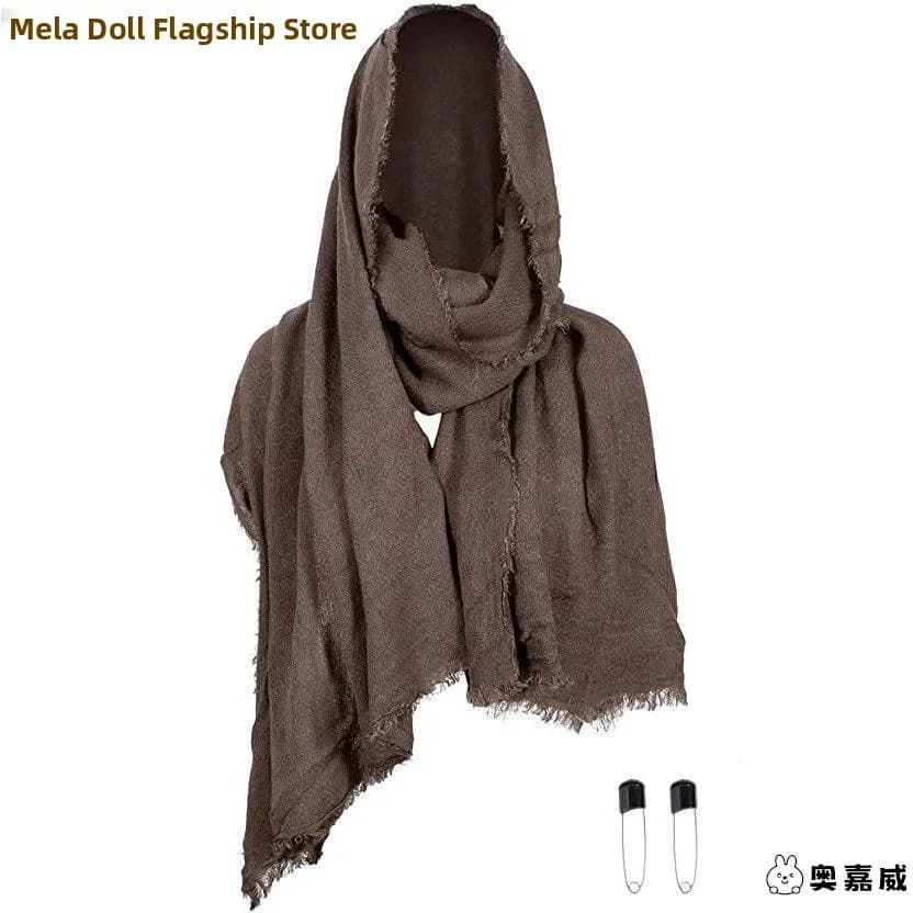 Sciarpa con Cappuccio Stile Hip Hop Etnico Trendy da Cavaliere, con Nappe, Protezione Solare, Accessorio Moda Medievale per Cavaliere del Deserto