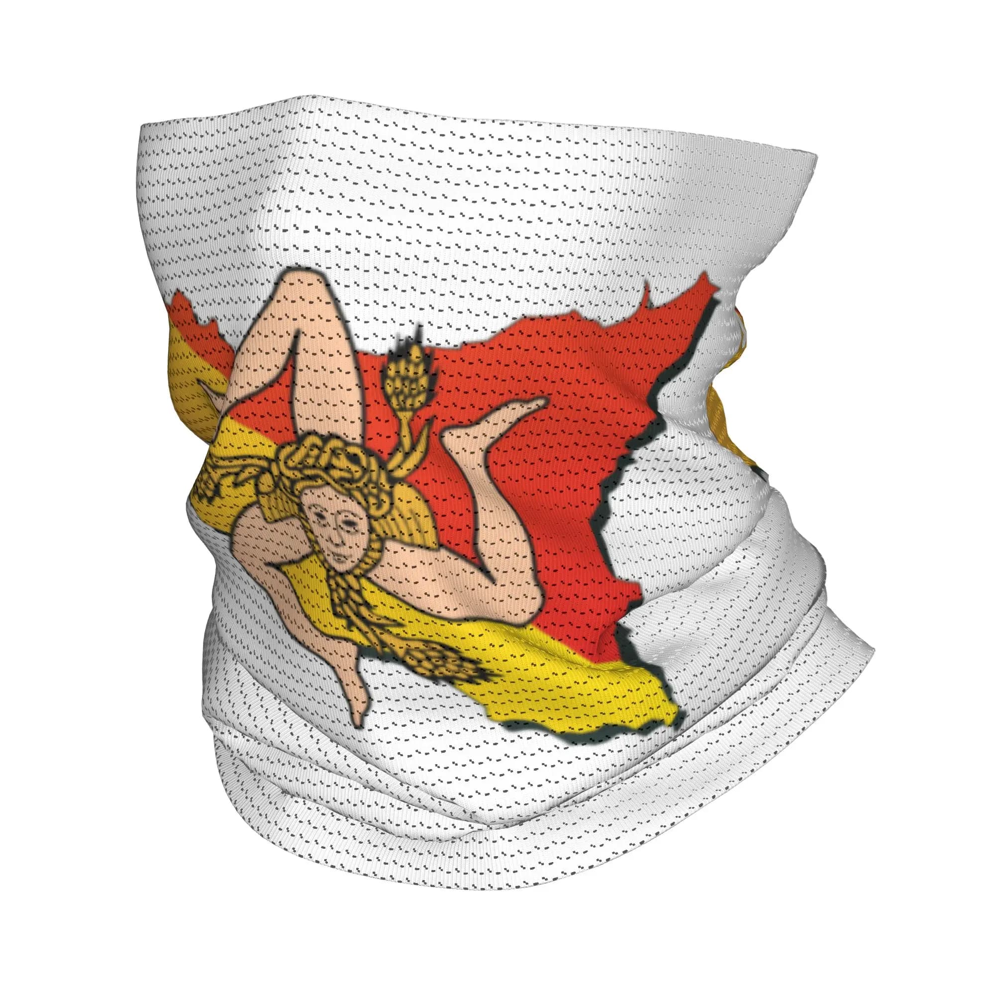 Sciarpa Bandana Personalizzata con Bandiera e Mappa della Sicilia, Scaldacollo Invernale per Uomo e Donna, Copriviso per Sci ed Escursionismo, Orgoglio Siciliano