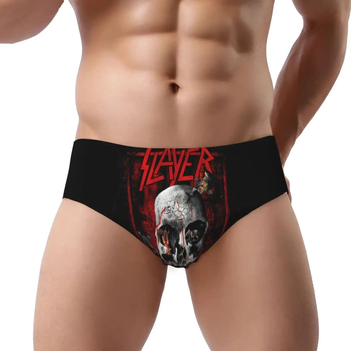 Mutandine da uomo personalizzate Slayers Thrash Metal Band Intimo maschile Slip morbidi