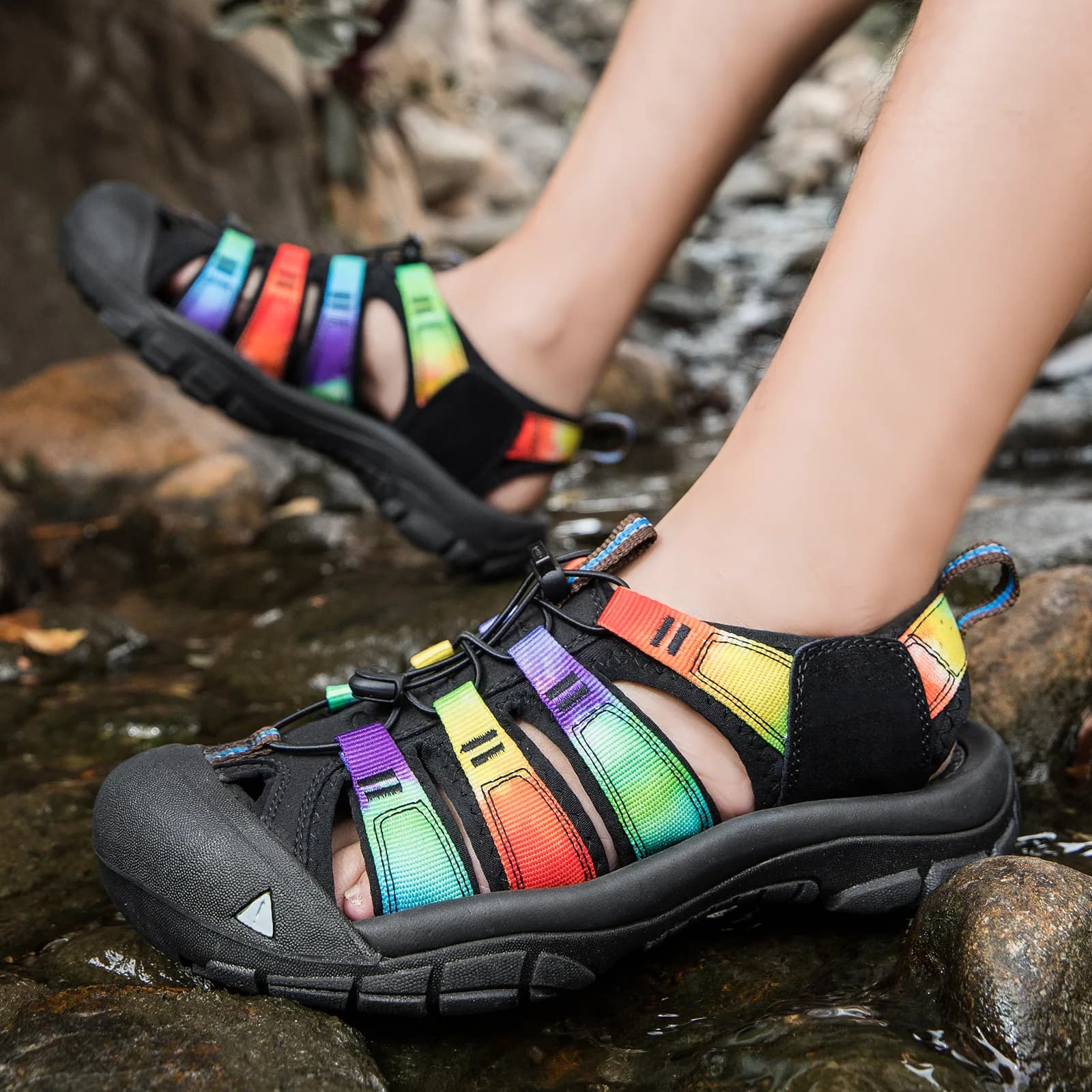 Sandali Estivi da Uomo con Plateau, Scarpe da Spiaggia e da Fiume, Scarpe Casual da Esterno di Grandi Dimensioni, Sandali da Uomo