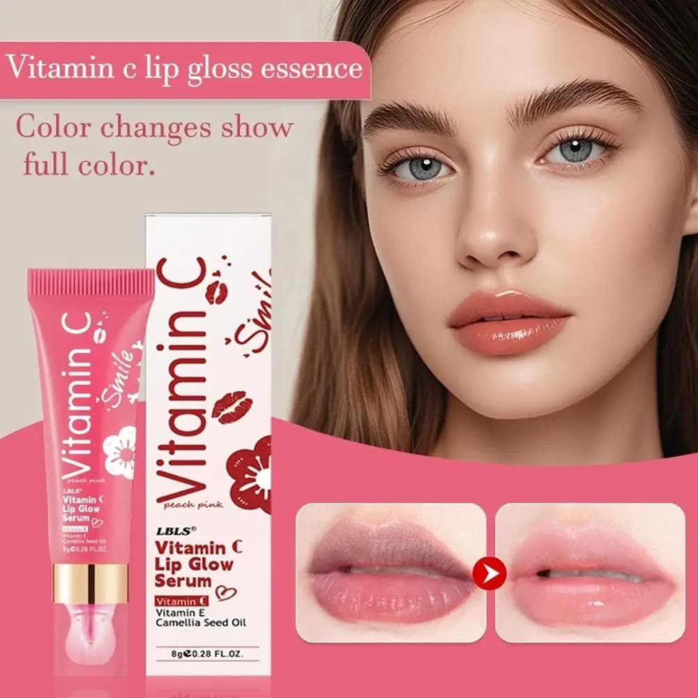 Essential Oil Moisturizing Lip with Vitamin C, Transparent Glossy Jelly Effect, Siero Lip Volumizing 2026