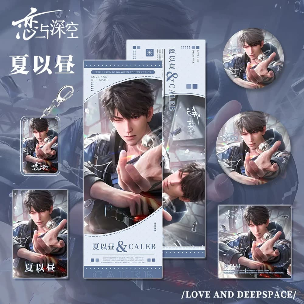 6 pezzi/set Love And Deepspace Caleb personaggio distintivo/billet laser/scheda Lomo/gioco di carte postali da collezione Merch