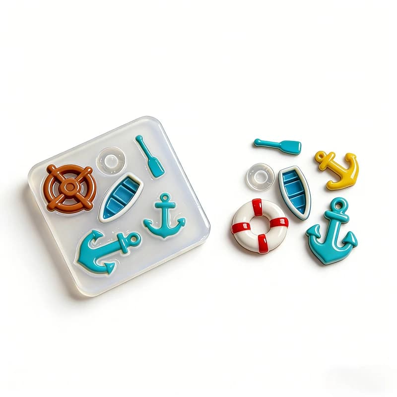 Stampi in silicone per pagaie, timoni, ancora, realizzati in resina epossidica, adatti per artigianato, stampi per dolci, stampi per caramelle, cubetti di ghiaccio, fai da te