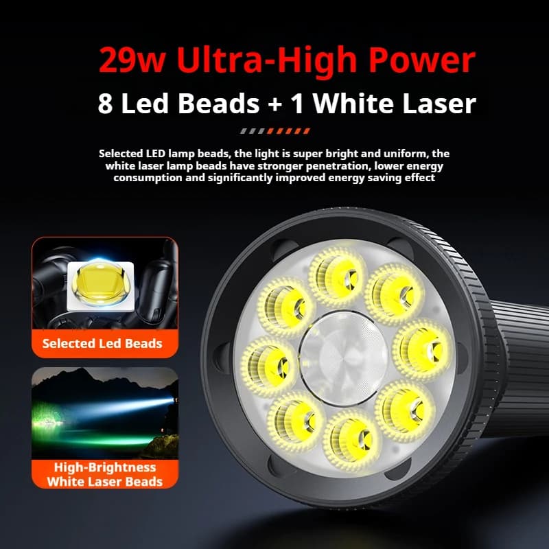 PHILIPS 2025 New SFL6252 High Power LED Flashlight Camping Flashlight with 9 beads Hand Rechargeable Portable Lantern Lamp