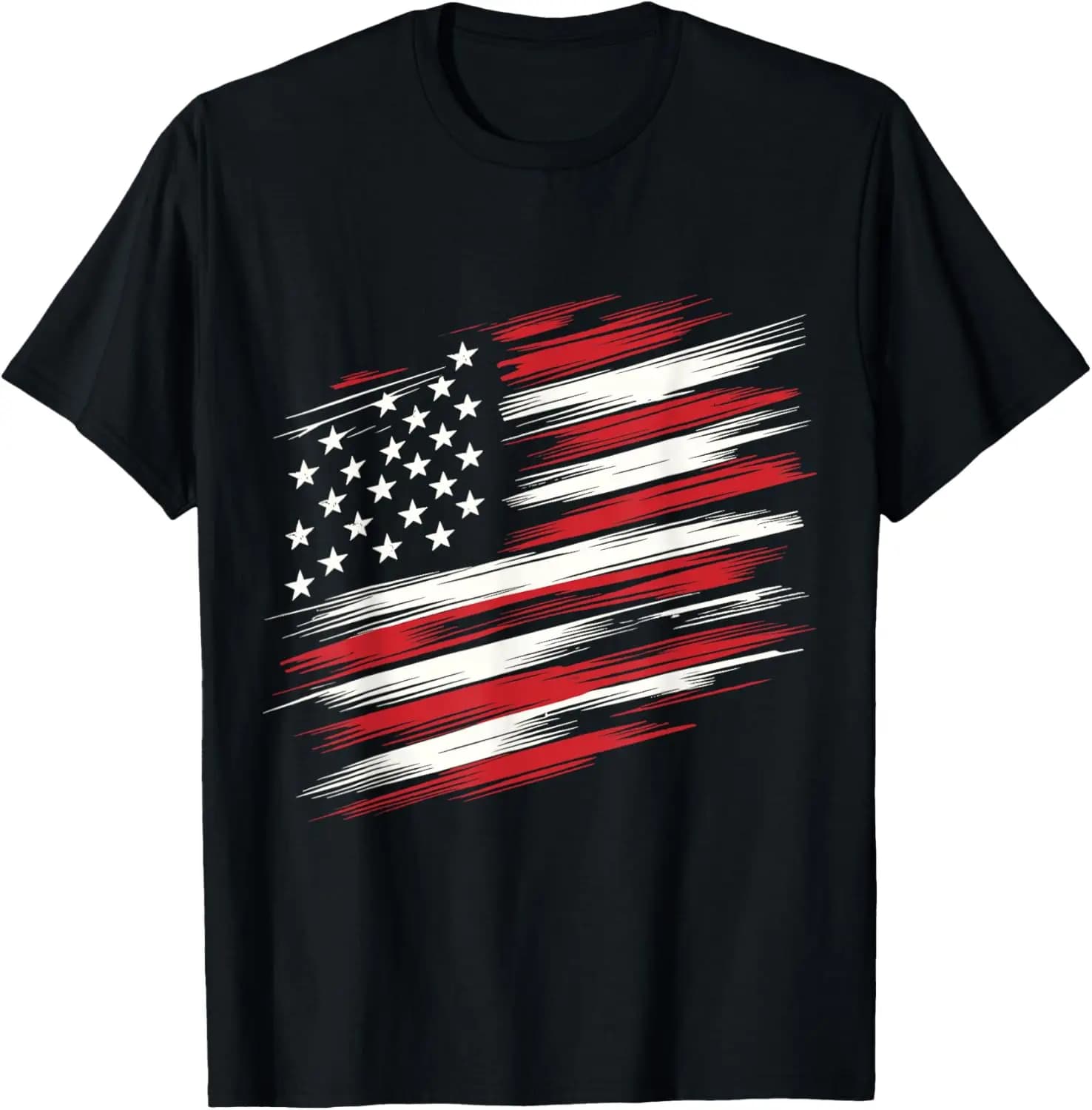 4Th Shirts Fourth Of July Patriotic American Flag T-Shirt Summer Short-Sleeved Breathable Sweat-Wicking Versatile Trendy T-Shirt