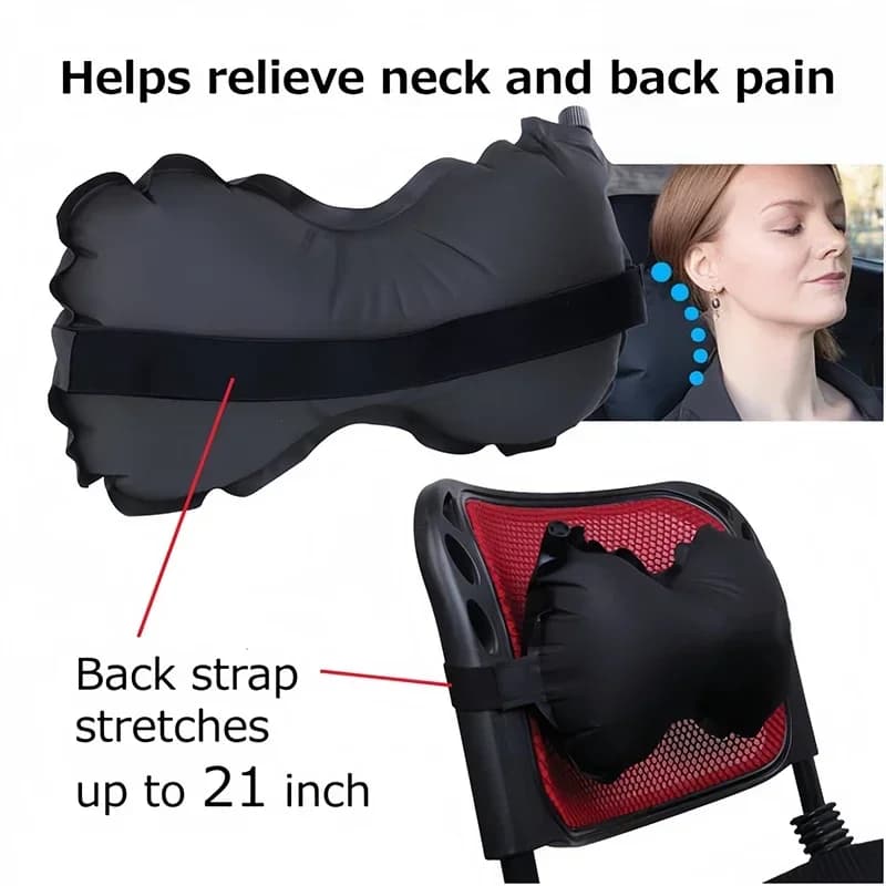 Portable Inflatable Lumbar Support Pillow for Office Chair Car Airplane,Travel Pillow for Neck & Back Support Lumbar Fatigue