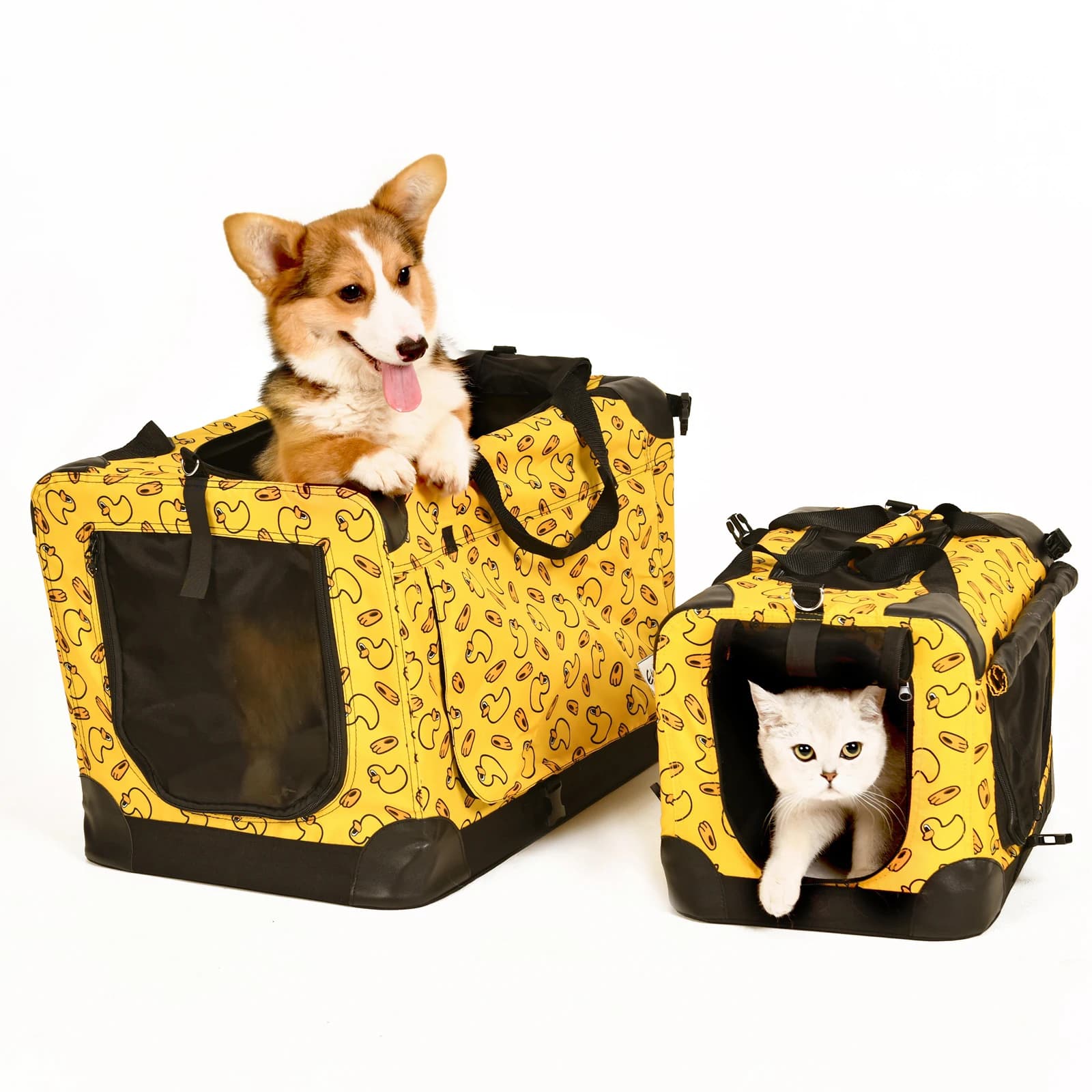 EDENPETZ Trasportino di Lusso per Animali Domestici, Gabbia per Cani e Gatti, Borsa da Auto Pieghevole Impermeabile con Rete, Cestino da Viaggio per Animali