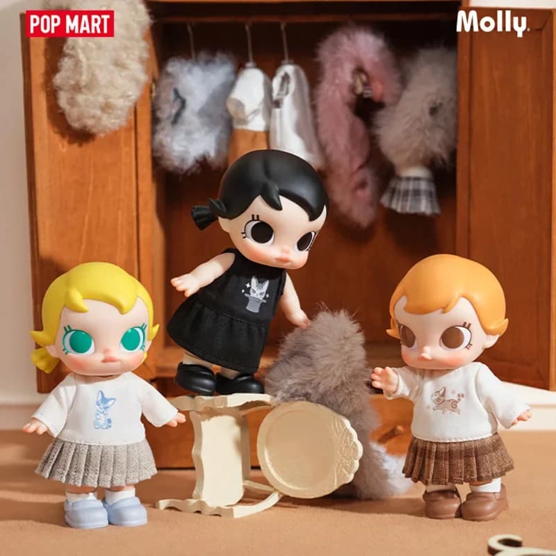 POPMART Baby Molly Winter Fit Check Series Blind Box Guess Bag Mystery Box Toys Doll Anime Figure Ornamenti per il desktop Regalo carino