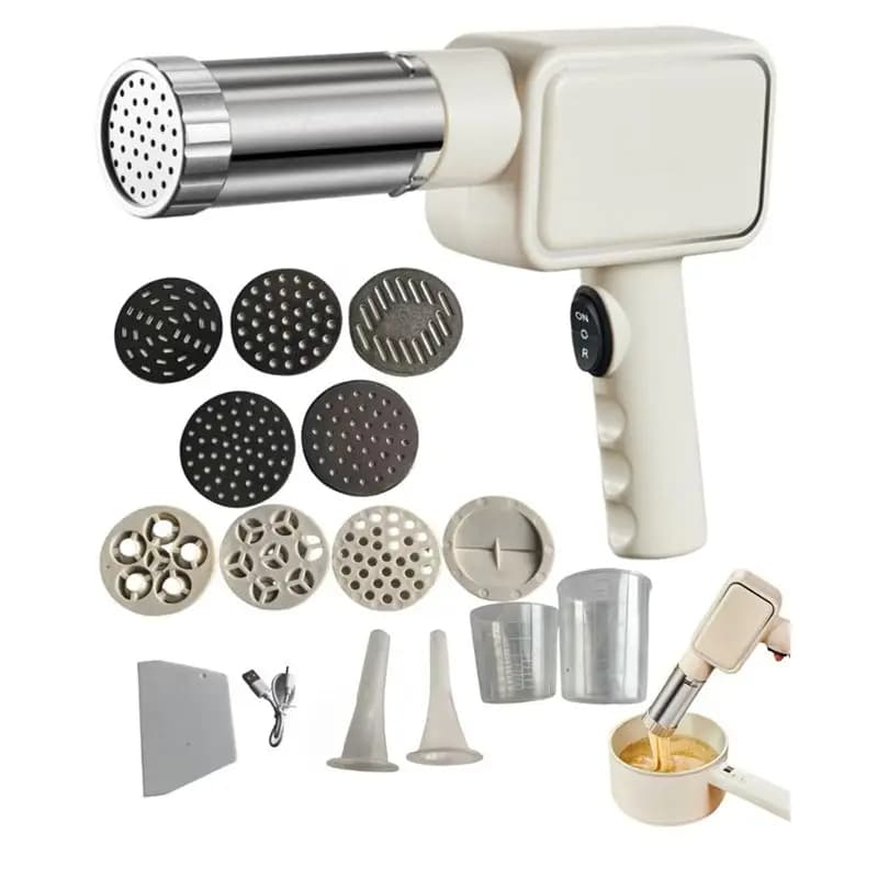 Macchine per Fare la Pasta - Elettriche, Macchine per Noodle Portatili Senza Fili, Macchina per Pasta Fatta in Casa con Ugelli per Uso Domestico - ABQU