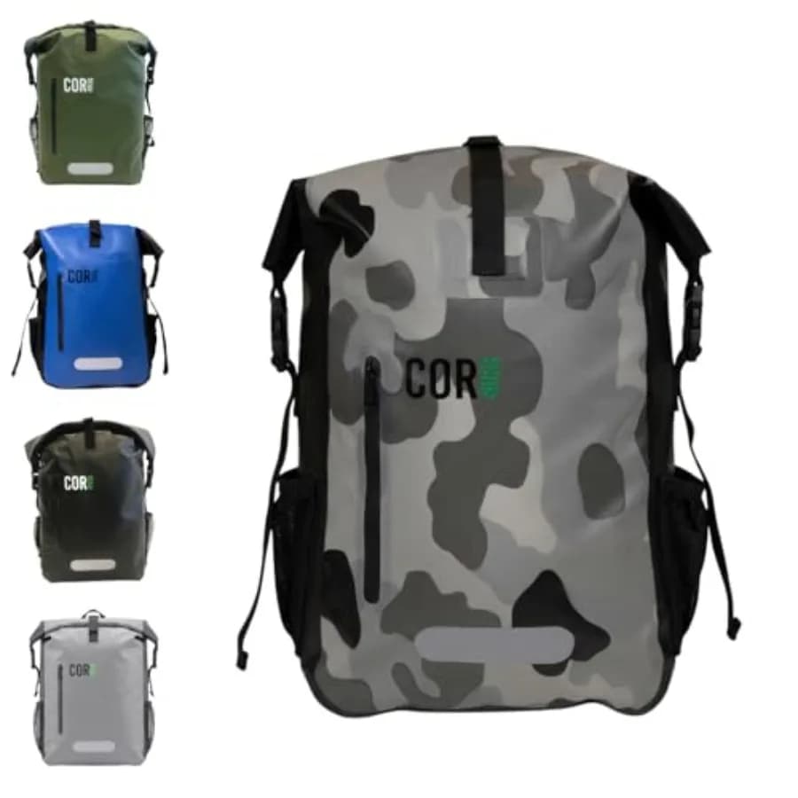 Zaino Impermeabile con Scomparto Imbottito per Laptop 25L e 40L, Borsa Resistente con Chiusura Roll-Top 25L