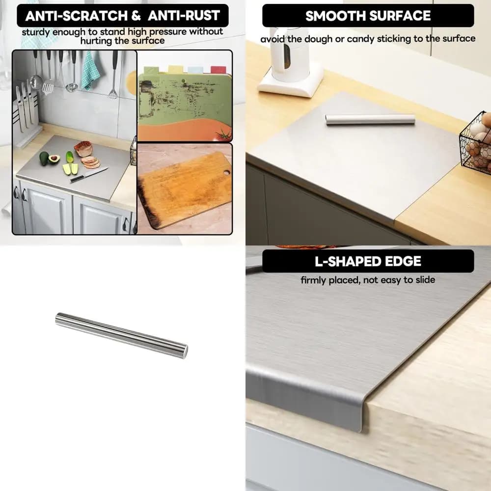 31.5x22.8 stainless steel big cutter with lip and mat for cooking, meat, fruit and vegetables