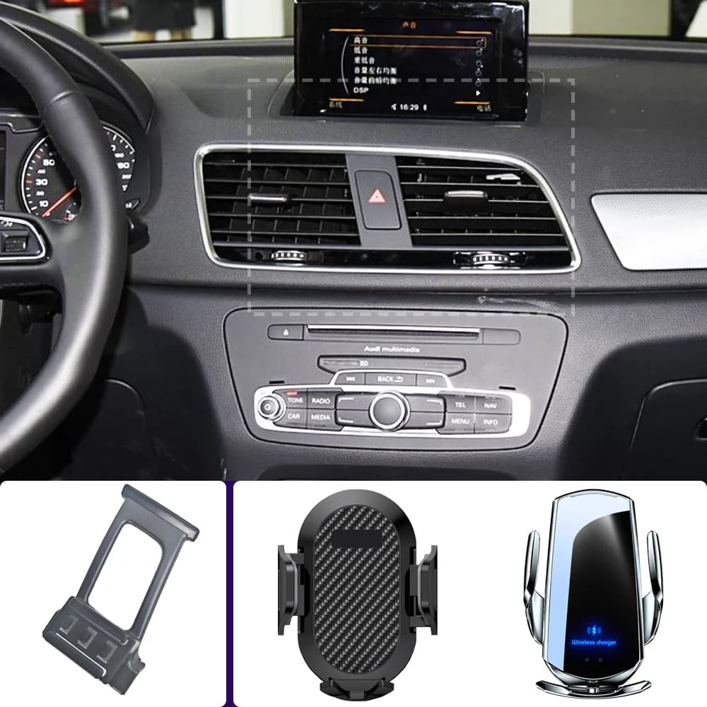 Supporto per telefono per auto per AUDI Q3 2013 2014 2015 2016 2017 2018 Supporti per telefono cellulare Ricarica wireless per auto Base fissa speciale