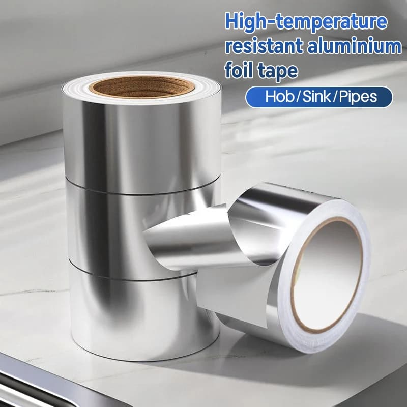 Self Adhesive Aluminum Foil Tape Waterproof Oil Proof and Mold Resistant for Kitchen Bathroom Countertop and Pipe Sealing
