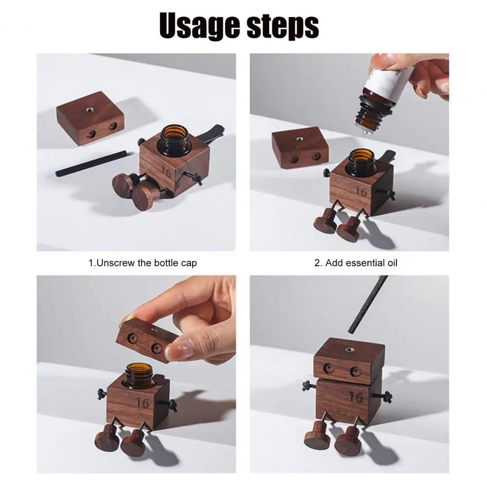 Shaking the wooden man statuette Aromatherapy diffuser for cars Deodorant for craft wood cars Shaking the statuette of man for aromatherapy