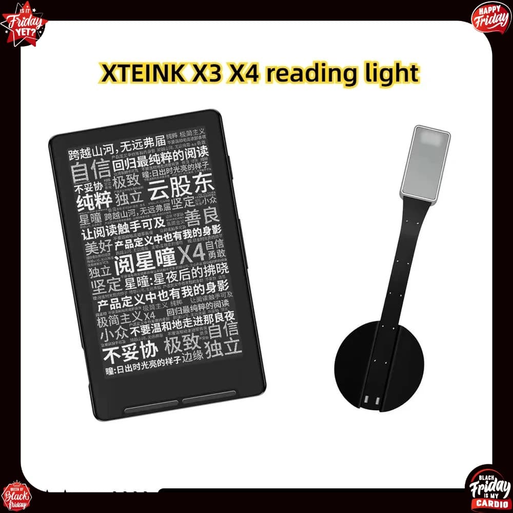 For XTEINK X3 X4 Ink Screen Reader LED Reading Light Night Reading for Supplementary Light Rechargeable Book Clip Light