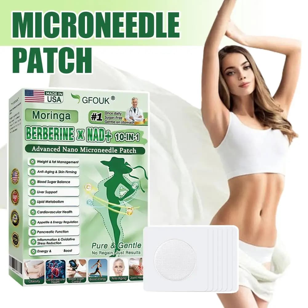 GFOUK Moringa Berberine x NAD+ Cerotto con Nano Microaghi – Formula Avanzata 10-in-1 per il Controllo del Peso, Delicato per l'Uso Quotidiano