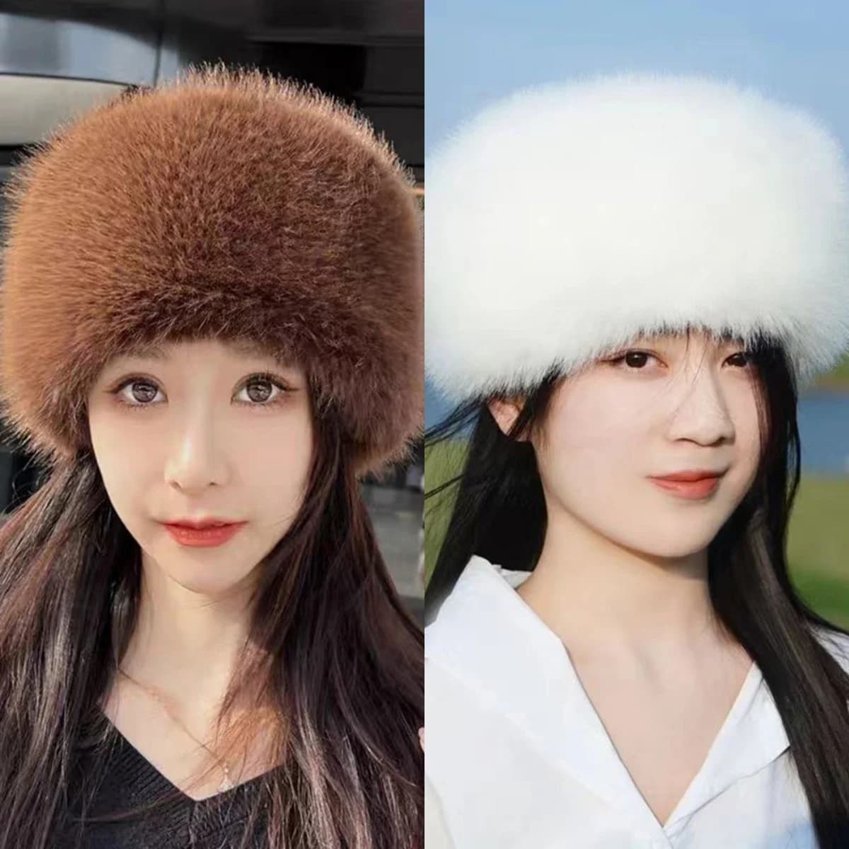 Princess plush hat with flat top, suitable for autumn and winter, thickened for warmth and wind resistance, Mongolian hat