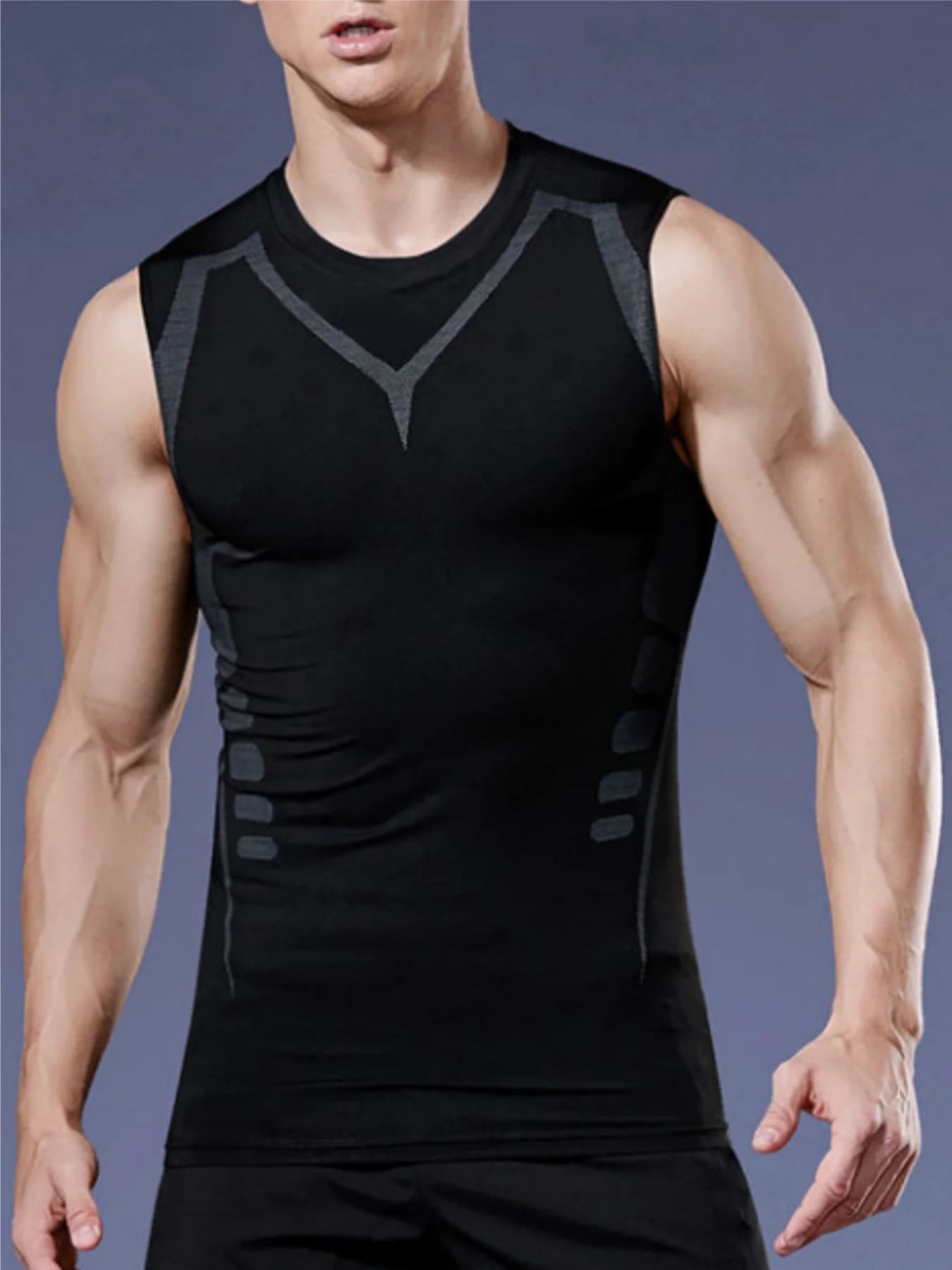 Compression shirt with men's tight vest T-shirt breathable quick drying for sports training
