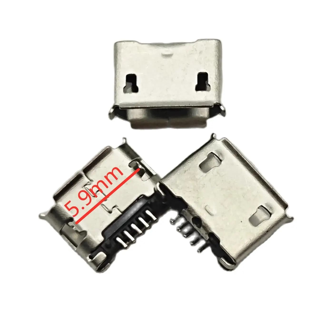 50 pz connettore del computer MINI USB per tablet del telefono cellulare 5PIN ago corto porta piatta DIP2 distanza centrale 5.9mm SDT-235