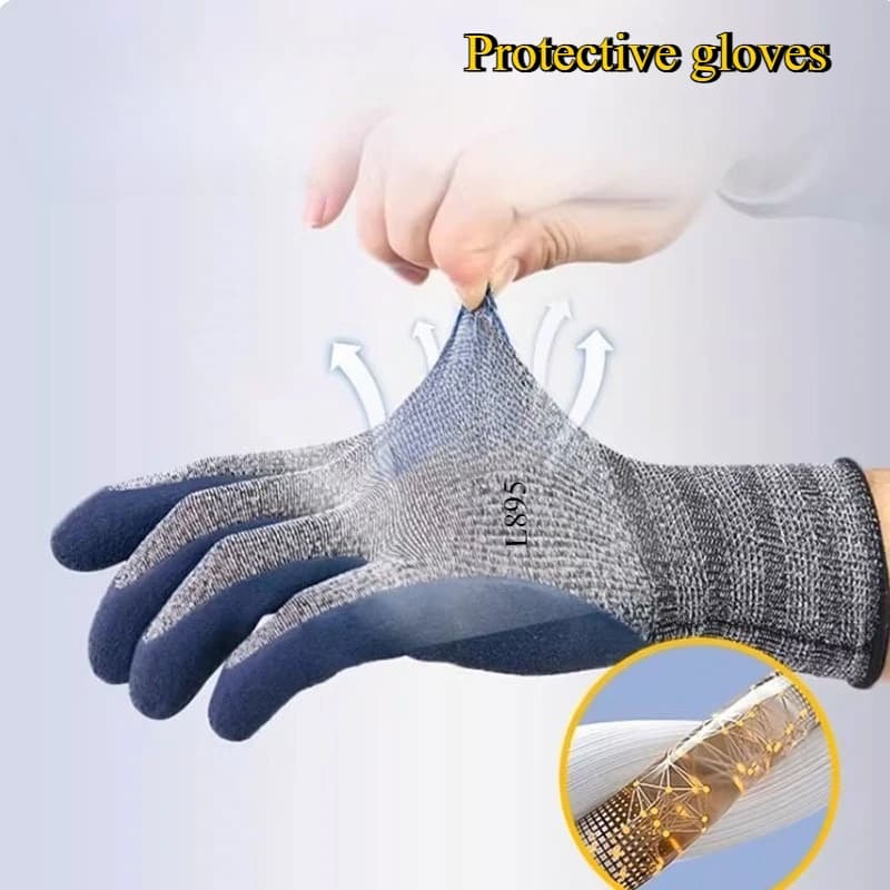 Guanti da Lavoro in Lattice Resistenti all'Usura e Antiscivolo per Cantieri Edili, Comodi per Lavori di Manodopera e Manipolazione