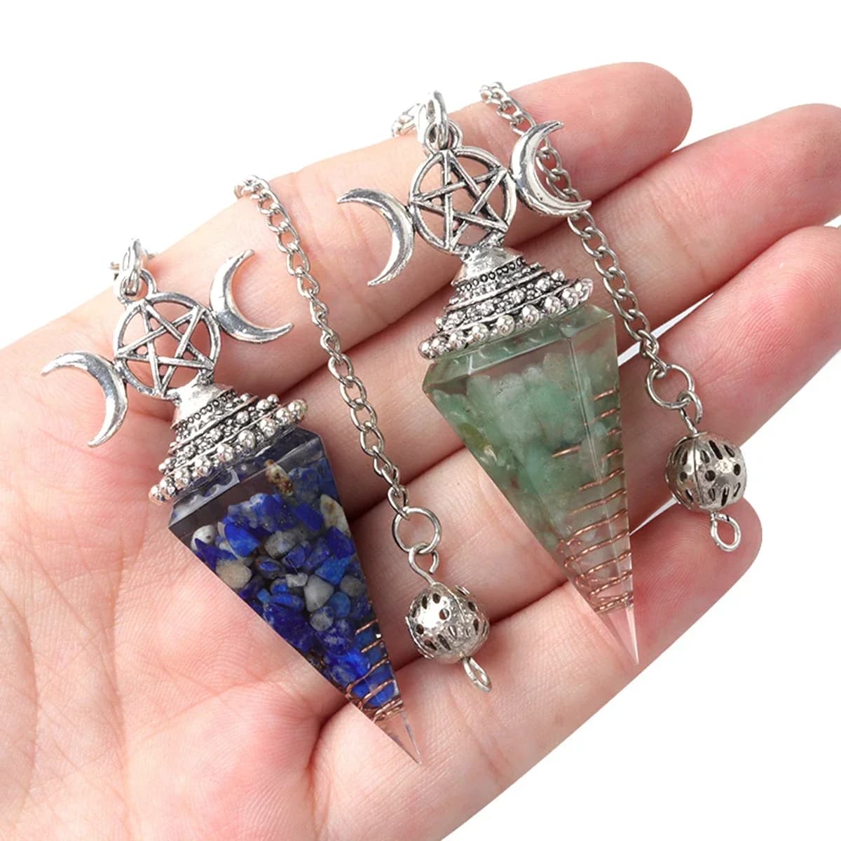 Collana regalo con pendolo espositivo piramide esagonale in pietra naturale trifase per meditazione lunare guarigione occhio di tigre per donna