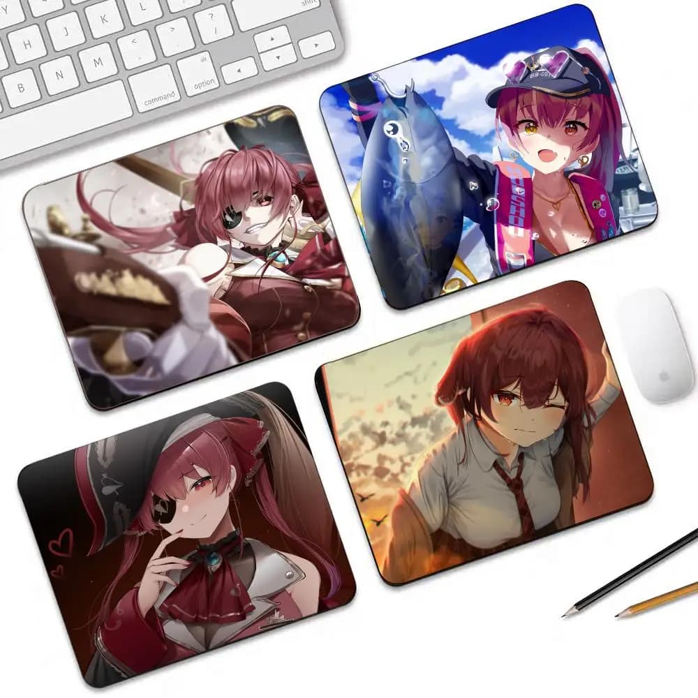 Tappetino per mouse Kawaii Girl Houshou Marine Tappetino per mouse da gioco Piccolo tappetino per mouse per PC Gamer Decorazione desktop Tappetino per mouse da ufficio