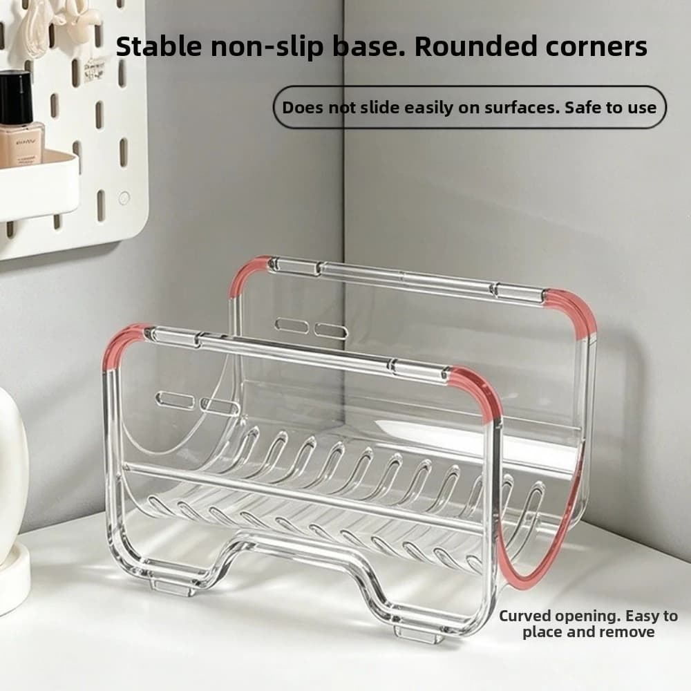 Stackable Curling Iron Storage Rack Plastic Space-saving Water Cup Organizer Thickened Transparent Bottle Storage Holder