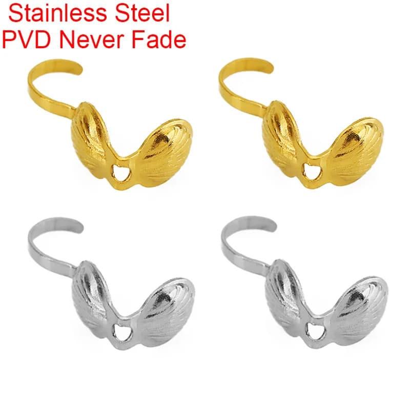 20 pieces never fade connectors for stainless steel necklaces PVD beads crimp closures end hooks beads supplies creation of jewelry bracelets