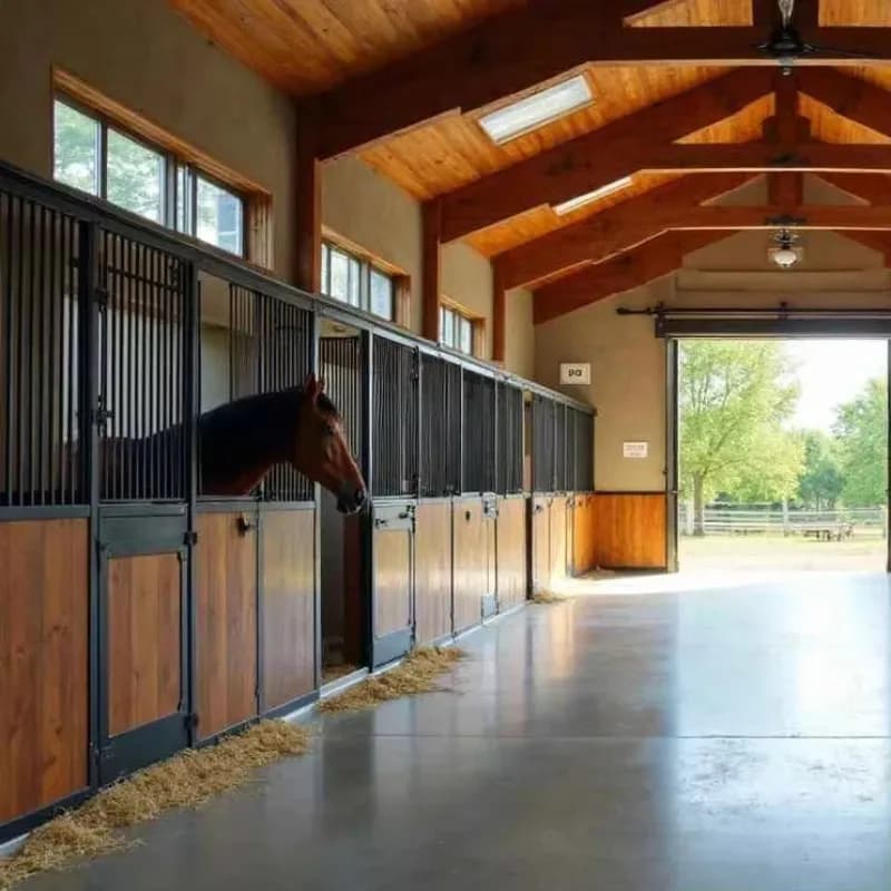 Stalla per Cavalli Indipendente Portatile Personalizzabile per Alloggiamento Esterno, Fienili Privati e Flessibili Strutture per l'Addestramento Equestre
