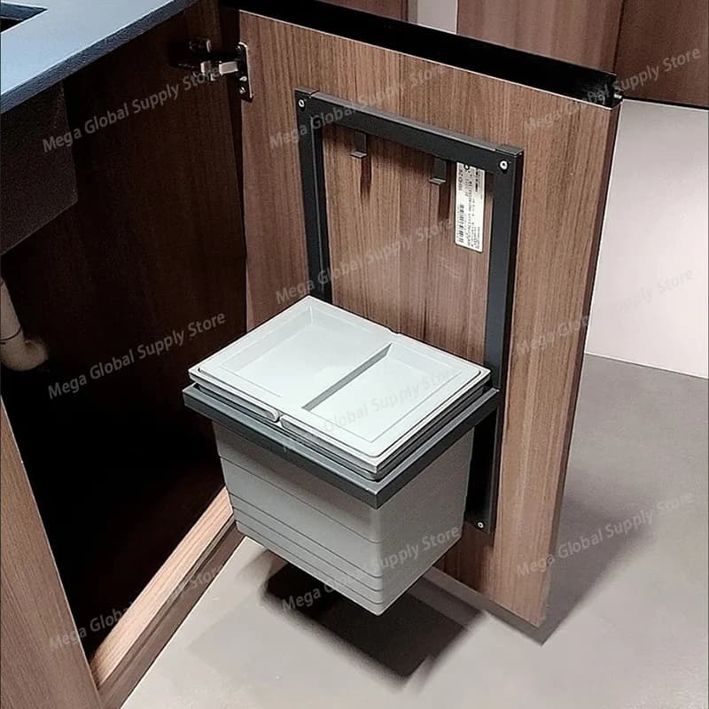 Kitchen Trash Can Large Recycling Bin Food Waste Trash Under Sink Wastebasket Kitchen Cabinet and Storage Home Garbage Container