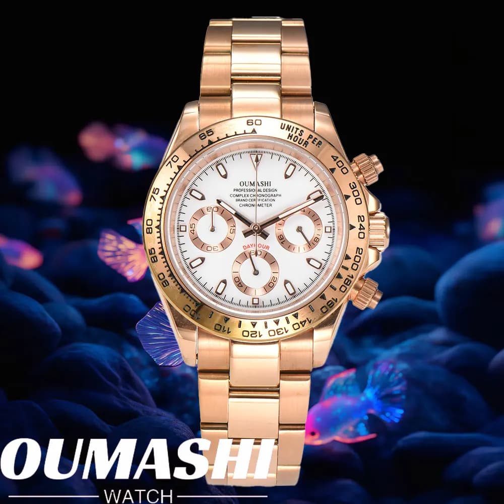 39.3mm vk63 orologi da uomo al quarzo di lusso da uomo orologi automatici con data 100M uomo sportivo VK63 cronografo vetro zaffiro orologio casual