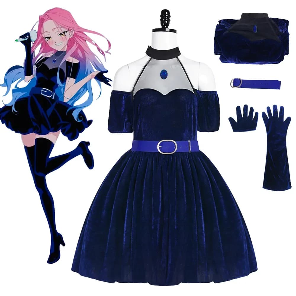 Anime Alien Stage Cosplay Mizi Cosplay Costume Wig Halloween Anime Clothes Game Outfits Stage Black Gorgeous Dress Women