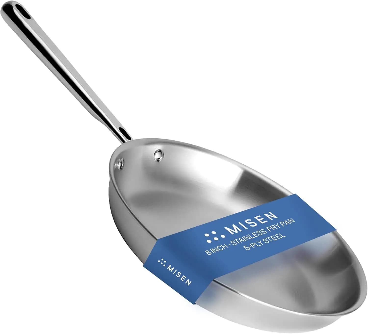5-Ply Stainless Steel 8" Frying Pan - Professional Cookware for Induction, Gas & Electric - Oven Safe to 800°F, Dishwasher Safe, Even Heating