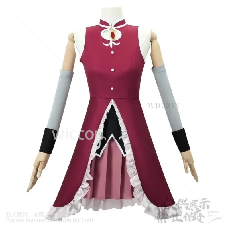 Anime Puella Magi Madoka Magica Sakura Kyoko Cosplay Abito rosso Uniforme Lolita Parrucche per ragazze Halloween Natale Cos Personalizza9;