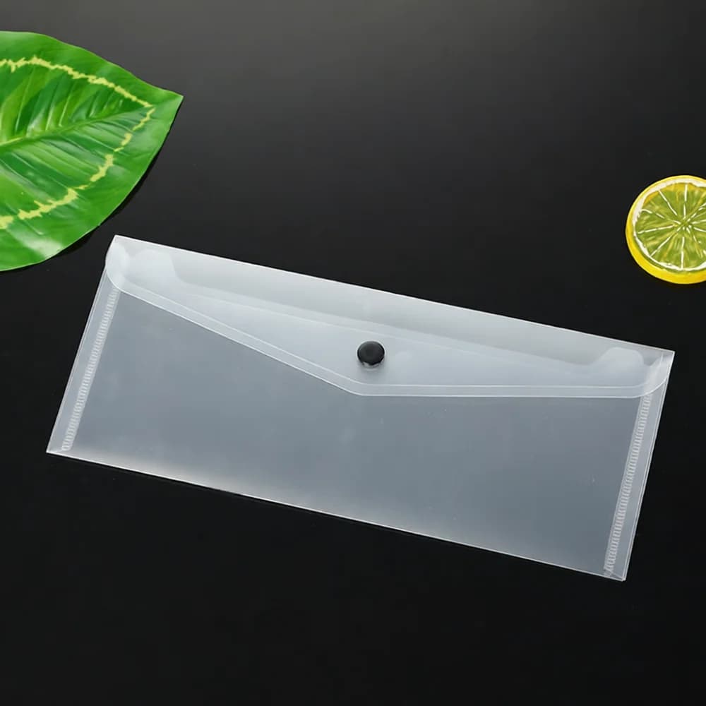 Matte Transparent File Folder Stationery Storage Bag Plastic Document Organizer Durable Snap Pouch Office School Supplies