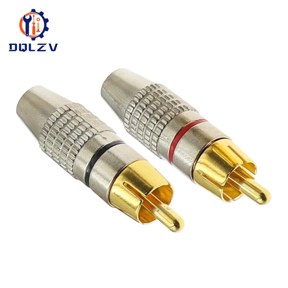 Adattatore maschio RCA dorato Connettore non a saldare per audio video CCTV Telecamera IP Cavo coassiale di sicurezza Convertitore di saldatura