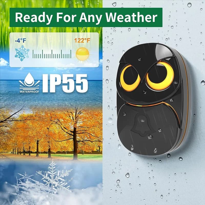 Y45A-Arma campanello senza fili per esterni Campanello di benvenuto Campanello per porta di casa Allarme intelligente con melodie intelligenti con spina americana leggera