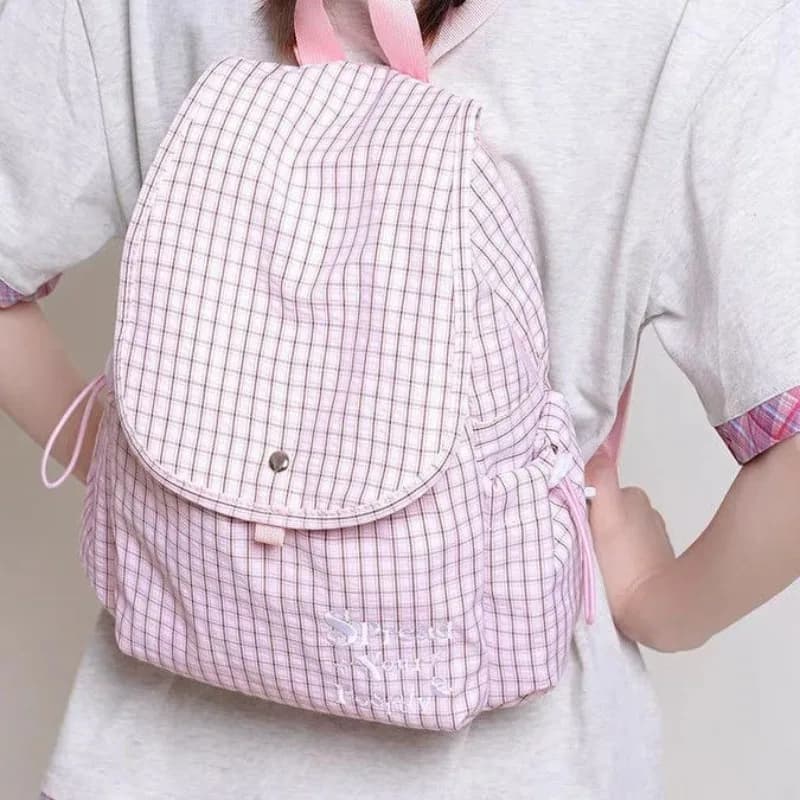 Zaino a quadretti Zaino dolce e carino Zaino per bambini in tela per zaini da viaggio per ragazzo Borsa da scuola Borsa sportiva Mochilas De Hombre