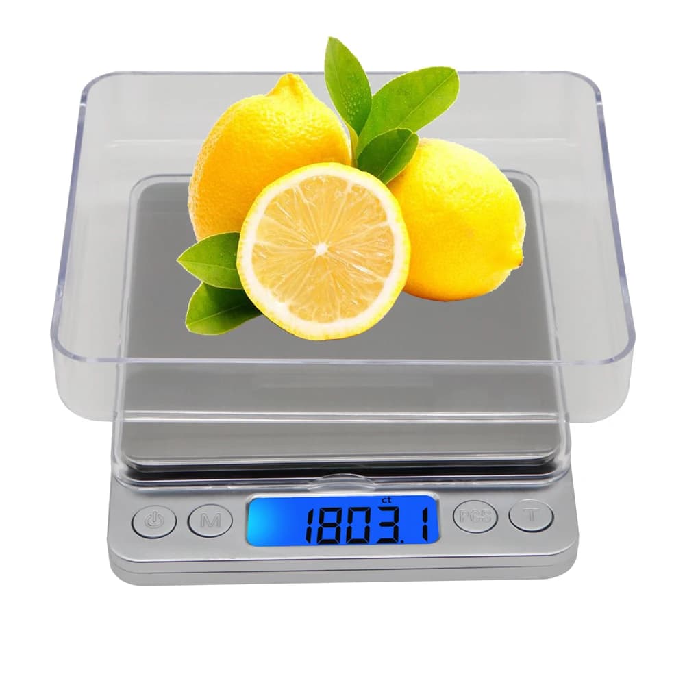 3000g 0.1g LCD Mini Bilancia Elettronica 2kg Cucina Bilancia Digitale Tasca Piattaforma Gioielli Bilancia Bilancia Con 2 Vassoi