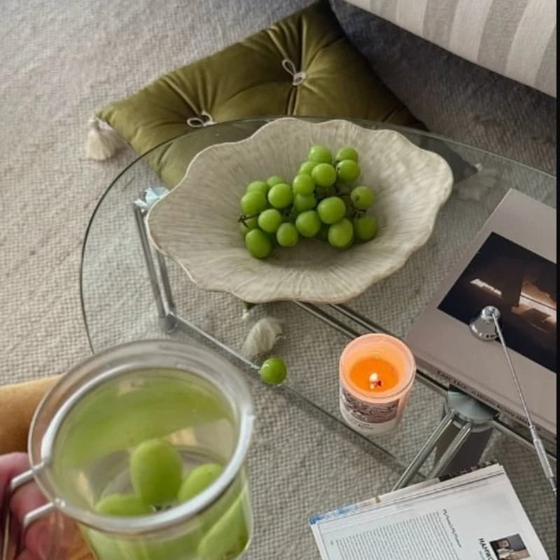 Piatto per Frutta in Ceramica Stile Francese, Contenitore Creativo a Forma di Petalo per Snack, Ciotola per Insalata Salutare per il Controllo del Peso