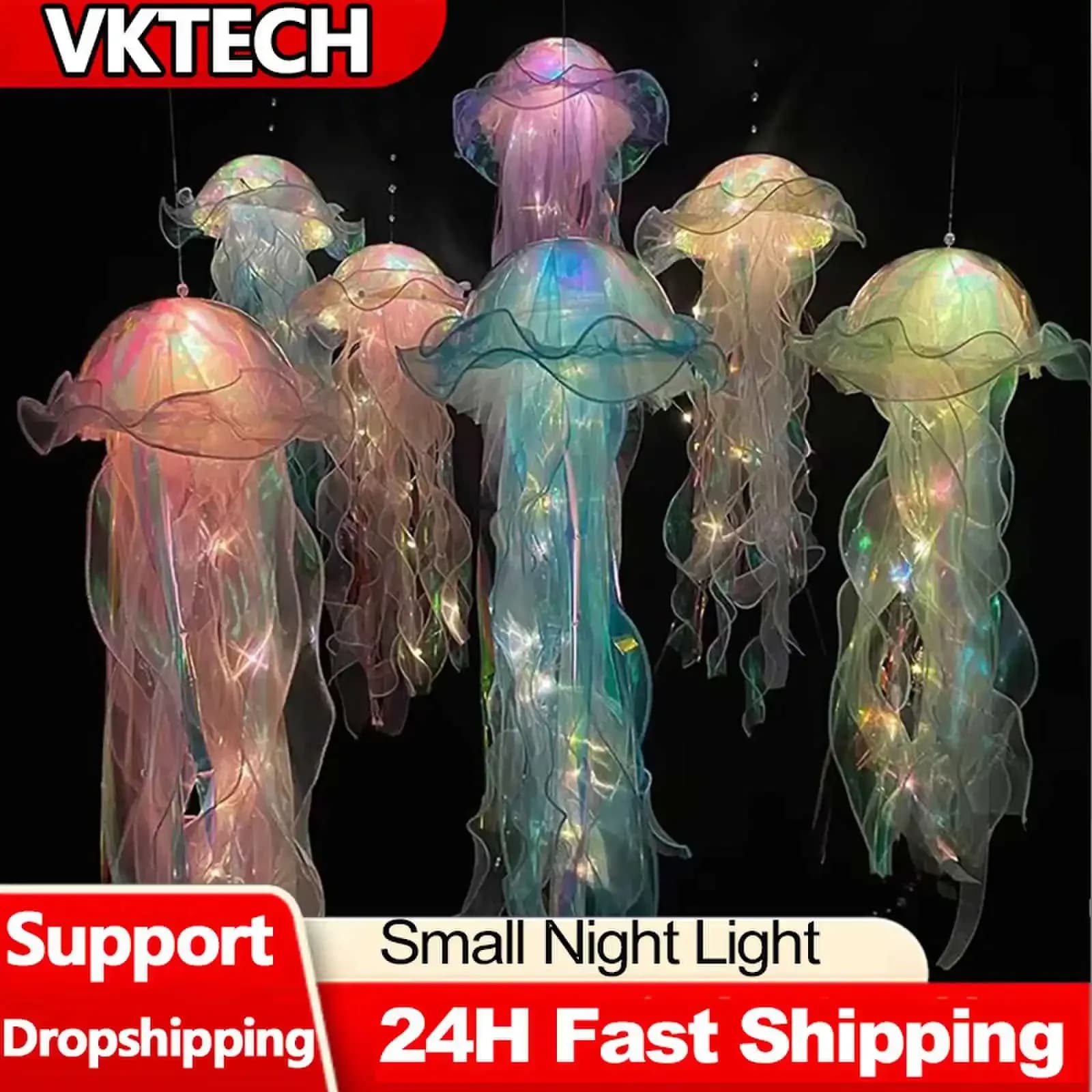 Lampada medusa Atmosfera floreale portatile Luce notturna Ragazza Camera Lampada a sospensione Decorazioni Ornamenti fatti a mano per lanterne a soffitto fai-da-te