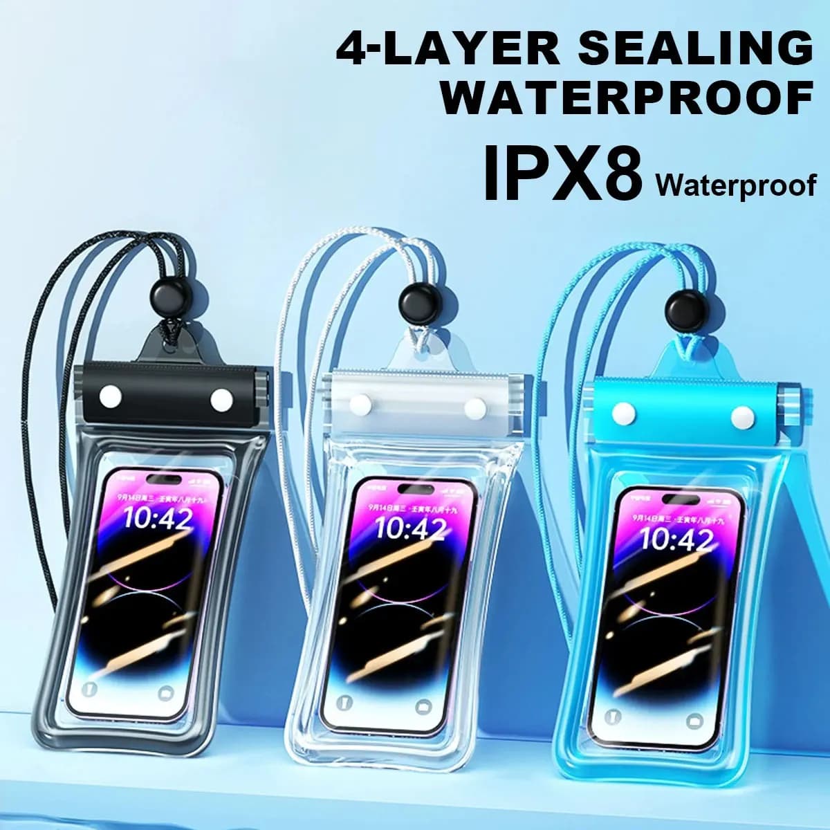 Floating Waterproof Phone Case full View Swimming Bag Underwater Snow Rainforest Transparent Dry Bag Waterproof cover with Seal